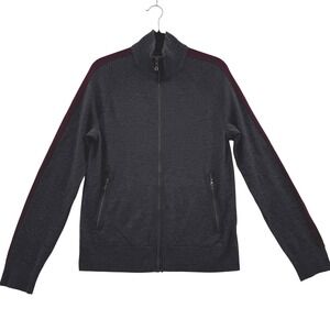Vintage Banana Republic‎ Mens Cardigan Sweater Small Zip Up Gray Merino Wool